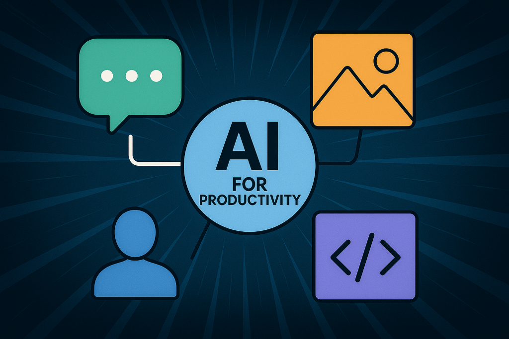 Empat pilar program sertifikasi AI dari AI For Productivity: CPOS untuk prompting, CAMS untuk marketing, CAHP untuk HR, dan VibeCoding.