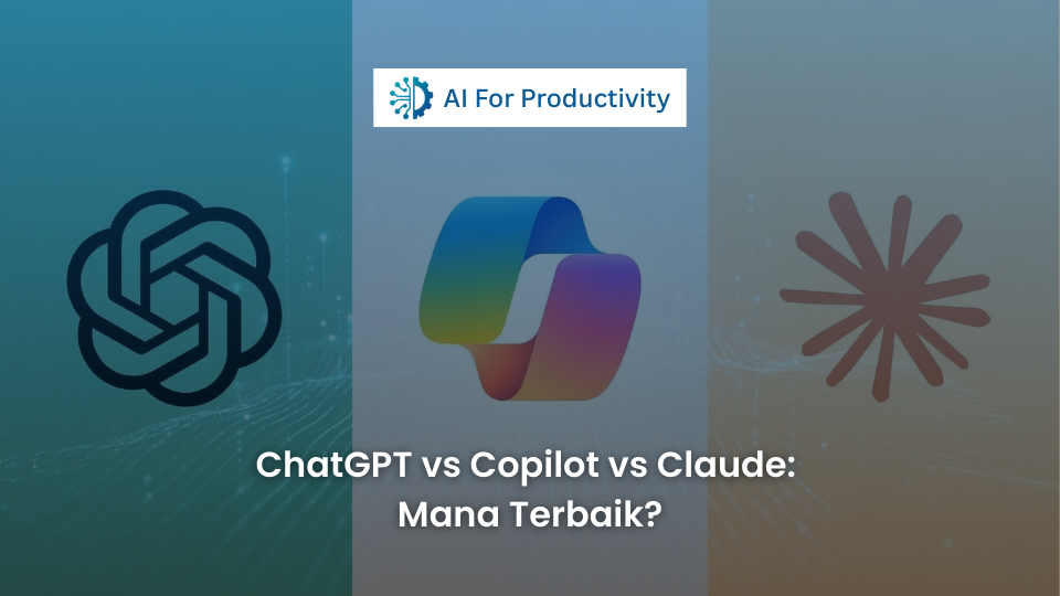 Logo ChatGPT, Microsoft Copilot, dan Claude berdampingan untuk perbandingan lisensi AI enterprise terbaik.