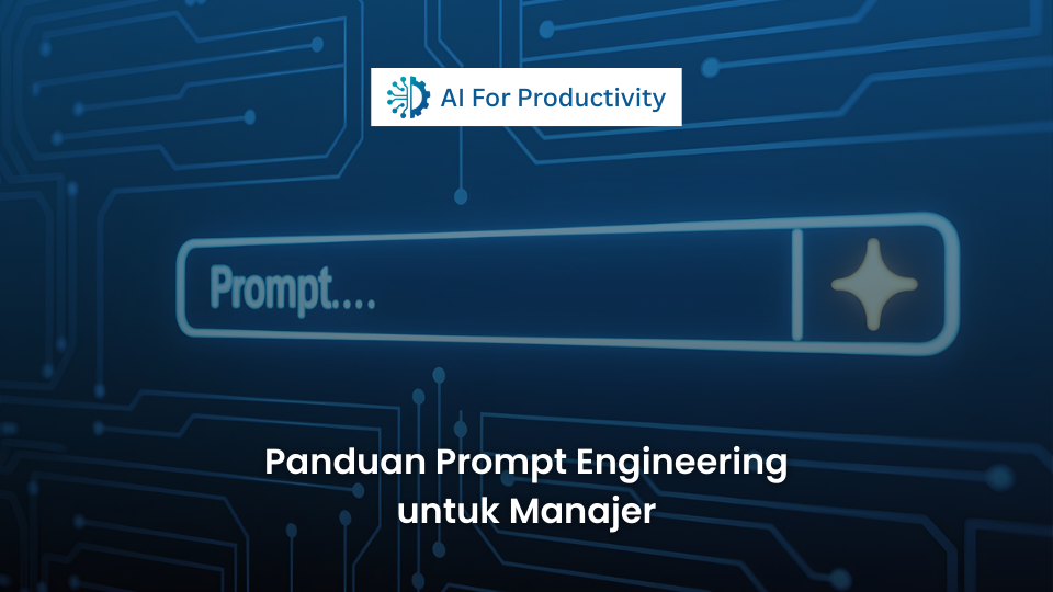 Seorang eksekutif menggunakan laptop untuk mempraktikkan teknik prompt engineering guna menghasilkan strategi bisnis dari asisten AI.
