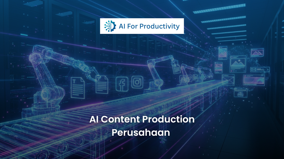 Lini produksi pabrik digital holografik yang secara otomatis mencetak ribuan aset pemasaran digital.