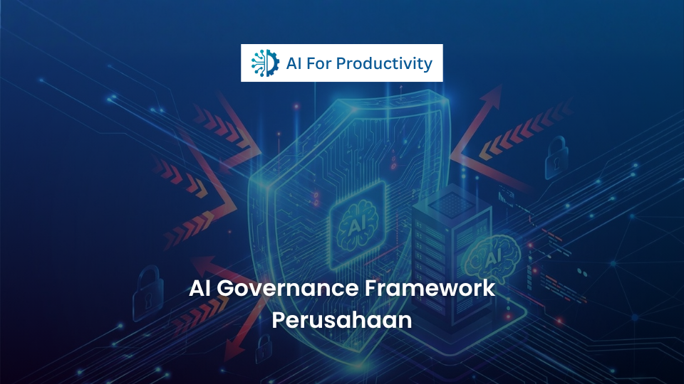 Ilustrasi perisai keamanan digital yang melindungi jaringan data Kecerdasan Buatan dari ancaman siber dan pelanggaran privasi.