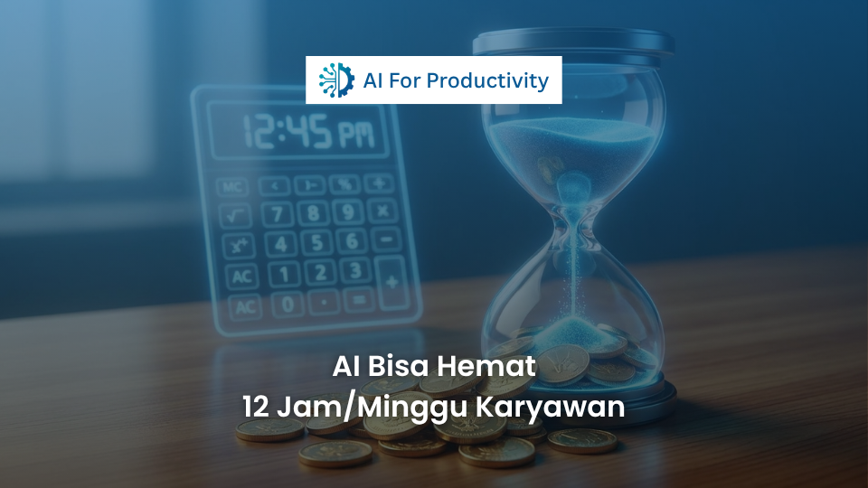 Kalkulator digital dan jam dinding holografik yang menunjukkan konversi waktu menjadi koin Rupiah.