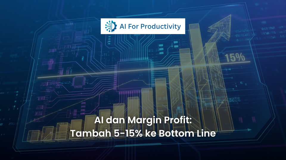 Grafik pertumbuhan laba bersih (bottom line) perusahaan yang meningkat tajam berkat integrasi teknologi Kecerdasan Buatan.