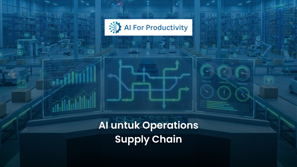 Dasbor logistik digital dengan peta rute optimal dan grafik prediksi inventaris bertenaga AI.