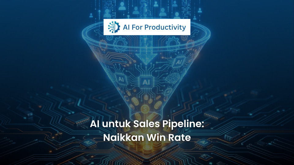 Visualisasi corong penjualan digital bertenaga AI yang menyortir prospek menjadi koin emas.