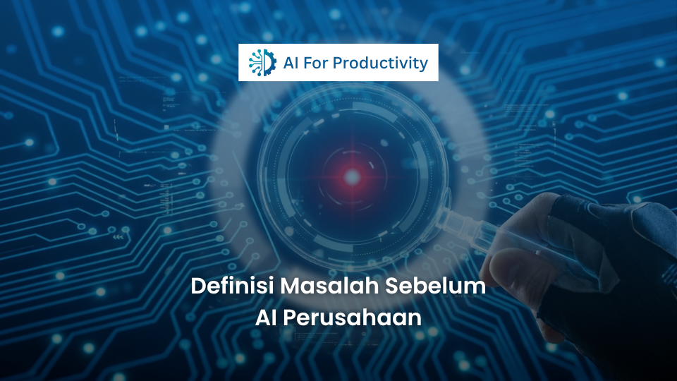 Seseorang memegang kaca pembesar digital yang menyorot titik merah masalah di tengah papan sirkuit Kecerdasan Buatan.