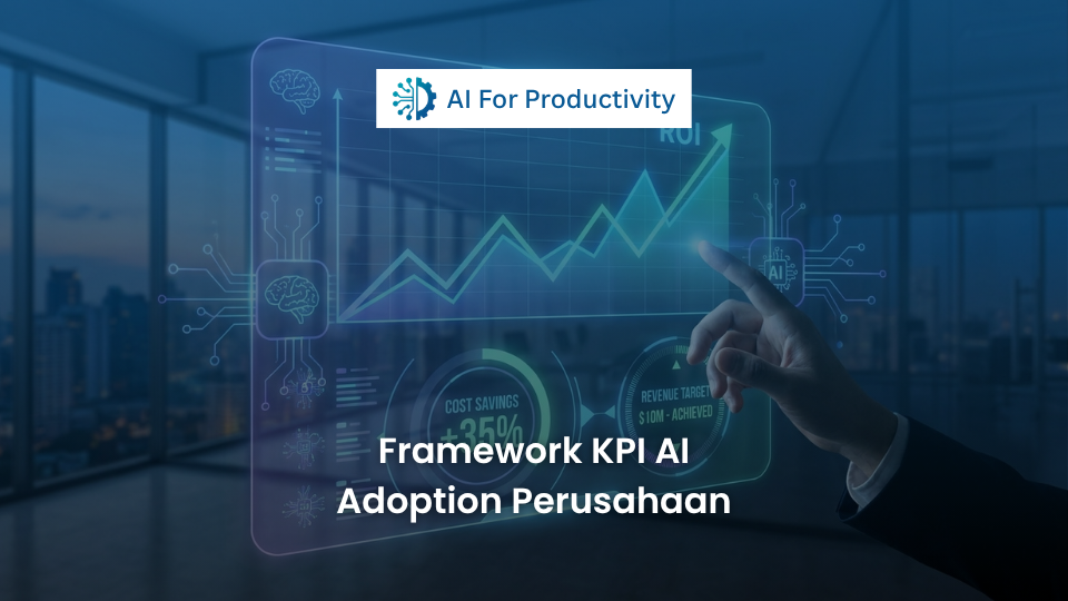 Dasbor analitik holografik yang menampilkan grafik kenaikan Return on Investment (ROI) dari implementasi Kecerdasan Buatan.