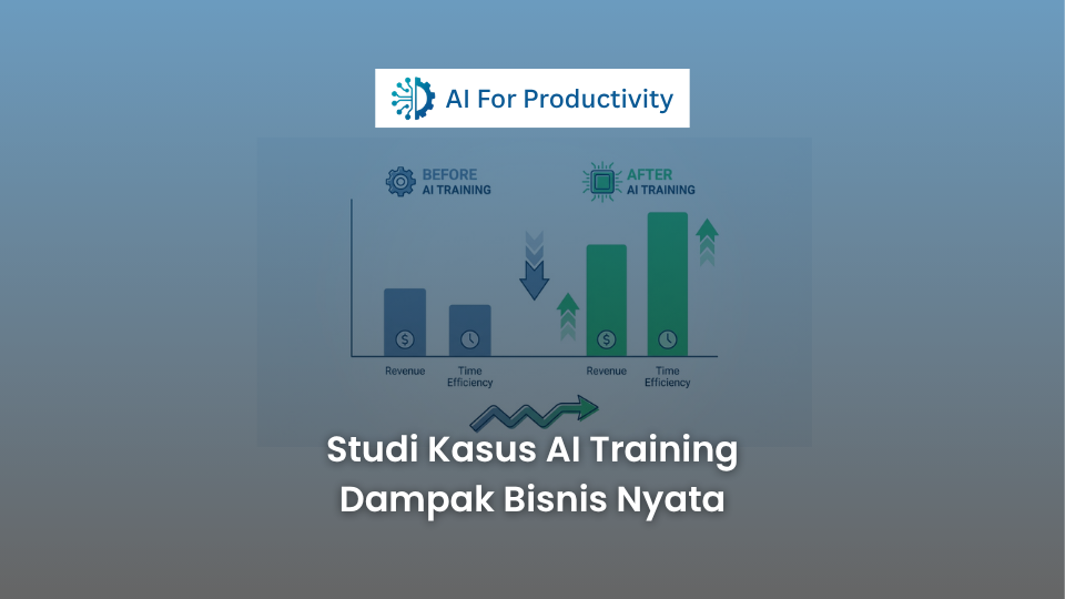 Grafik perbandingan produktivitas perusahaan sebelum dan sesudah mengikuti program Corporate AI Training.